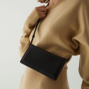 Women's Black Leather Strap Phone Case